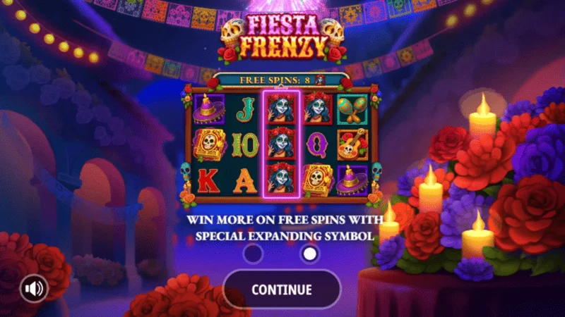 Fiesta Frenzy - menu chính và cài đặt cược